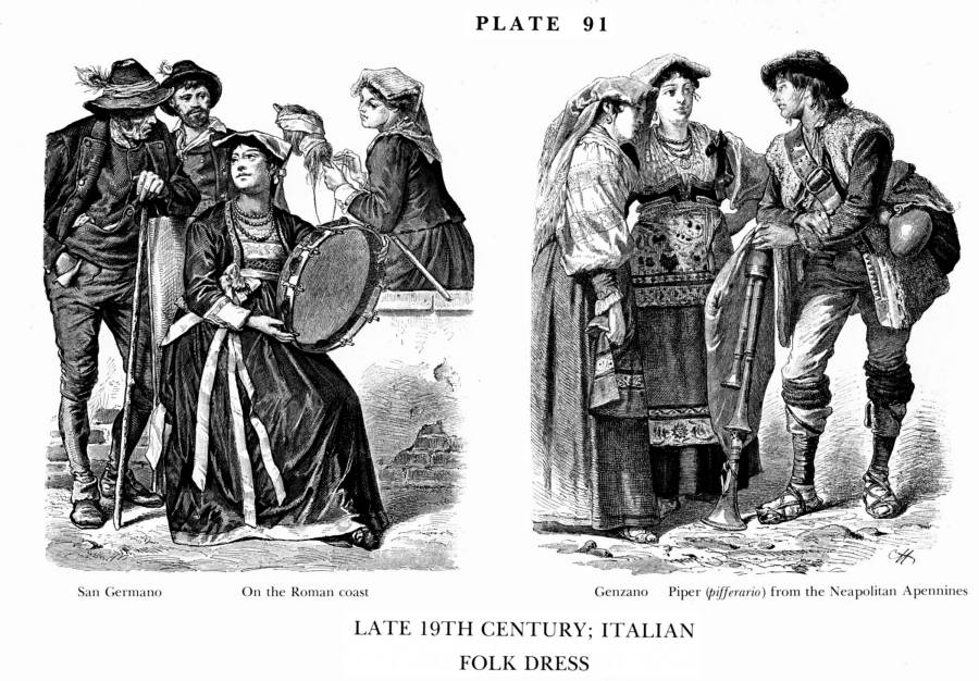Planche 91b Fin du XIXe Siecle - Habits Traditionnels Italien - Late 19Th Century Italian Folk Dress.jpg